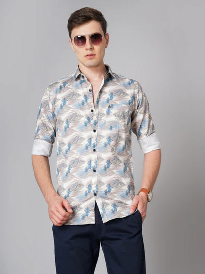 Flora Blue Printed Shirt