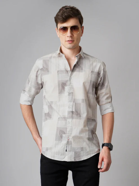 Verve Beige Checks Shirt