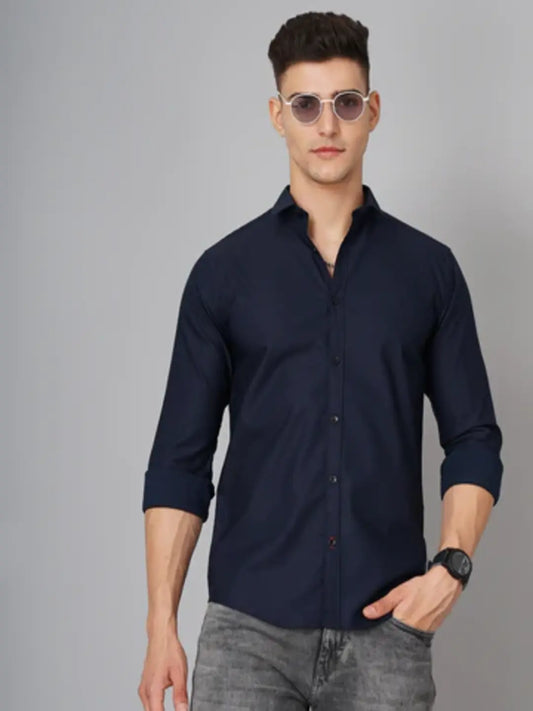 Delta Navy Solid Shirt