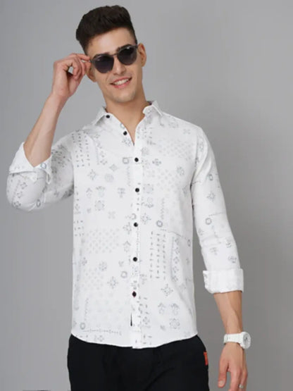 Kofu White Floral Shirt