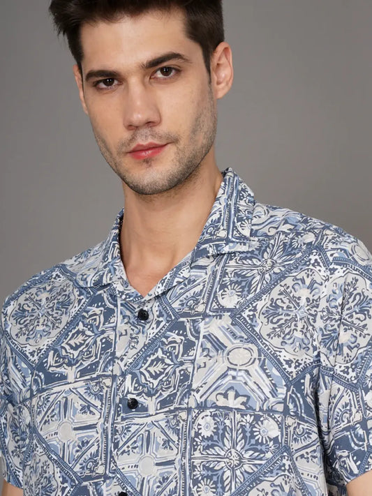 Florid Blue Shirt