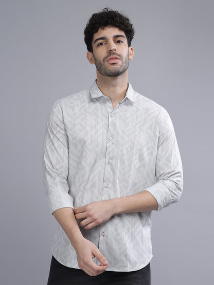 Gusset Grey Geometric Shirt