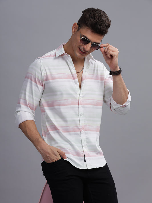 Basel Striped Pink Shirt