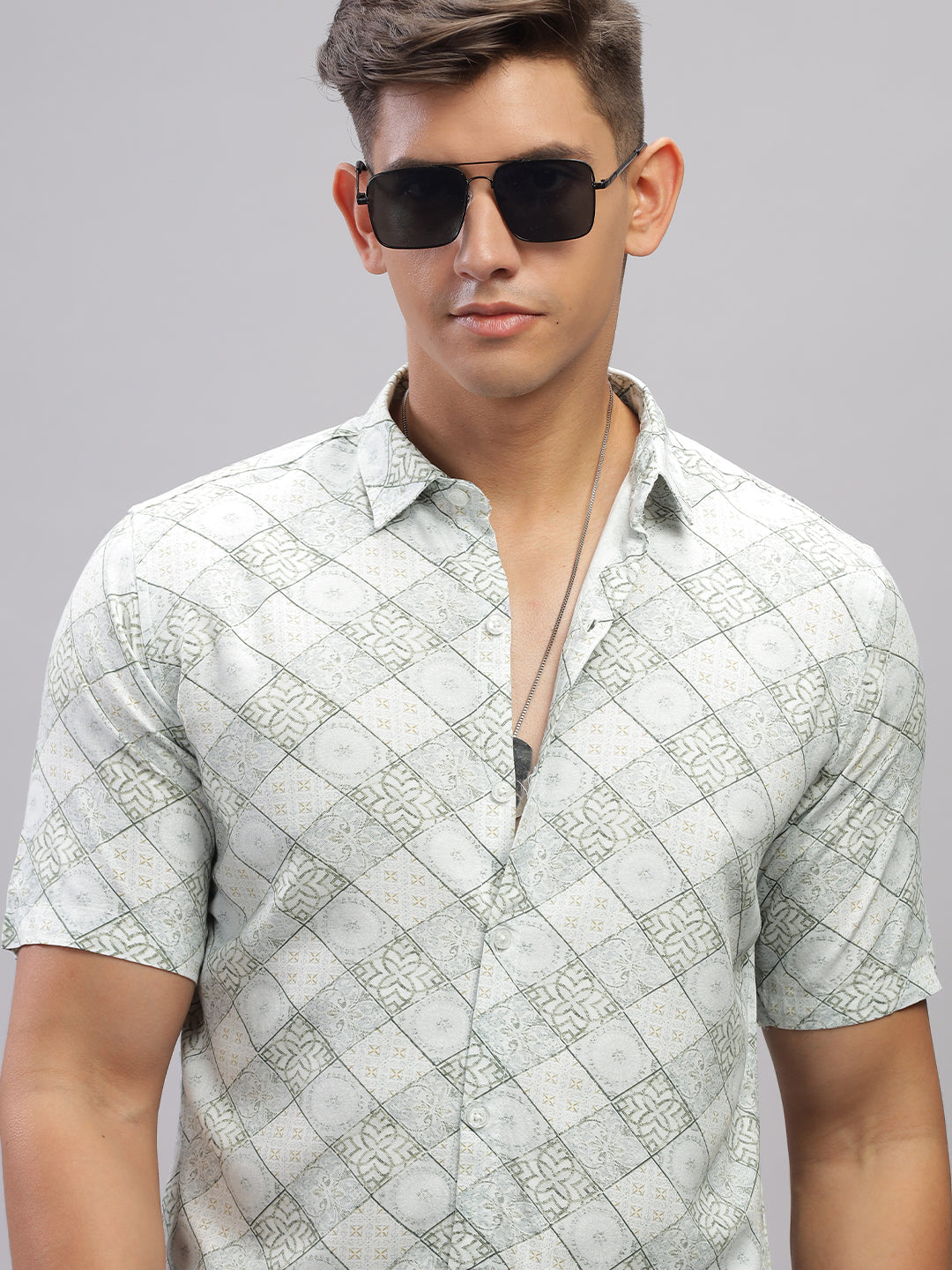 Congruous Green Rayon Shirt