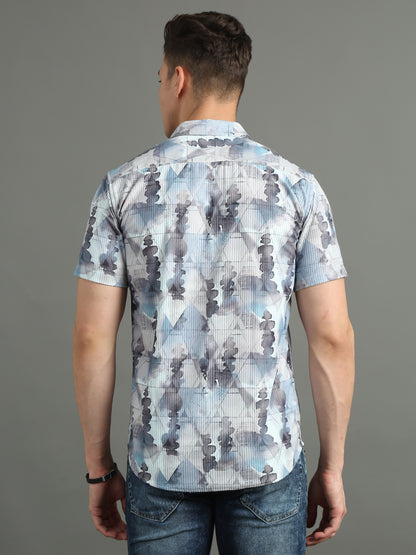 Cord Abstract Blue Shirt