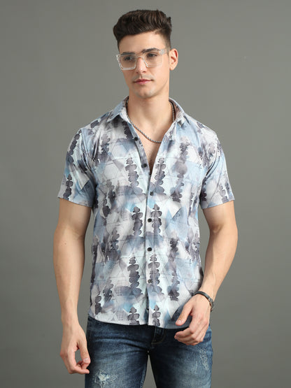 Cord Abstract Blue Shirt