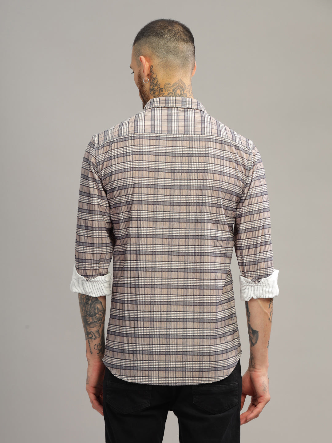 Cord Cream Checks Shirt