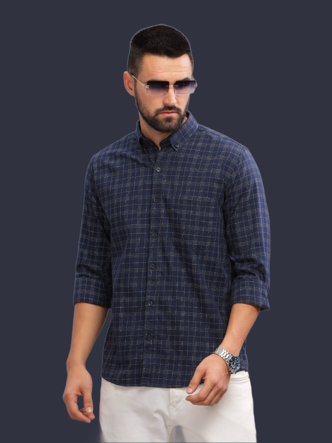 Siena Navy Checks Shirt