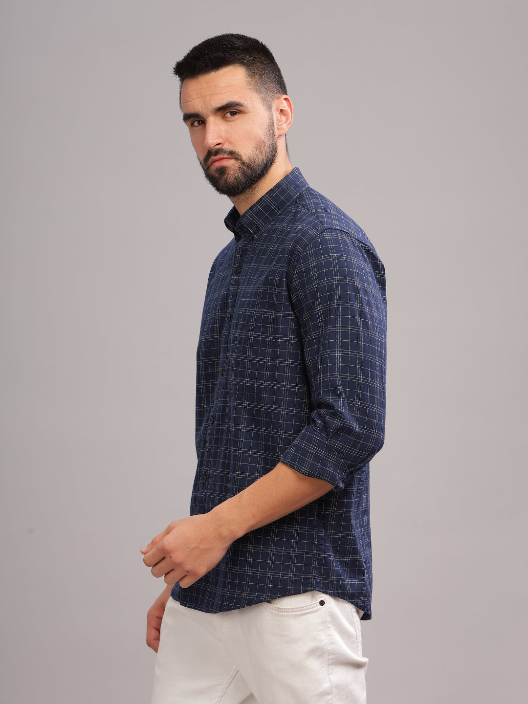 Siena Navy Checks Shirt