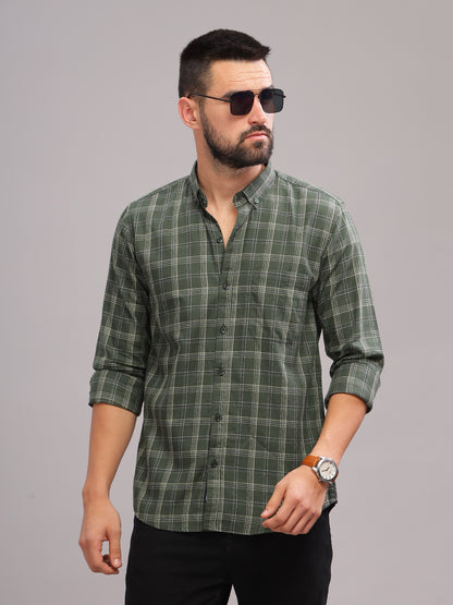 Tabor Olive Checks Shirt