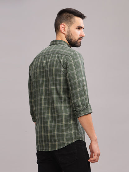 Tabor Olive Checks Shirt