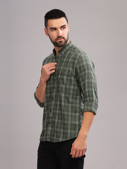 Tabor Olive Checks Shirt