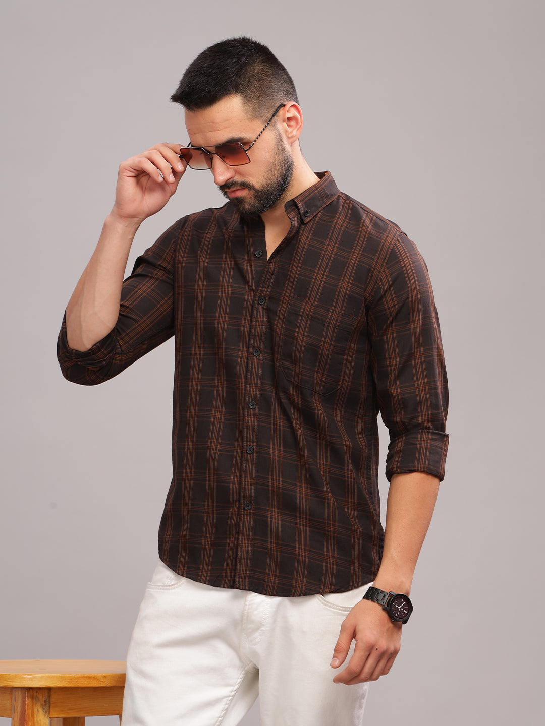 Yalta Brown Checks Shirt