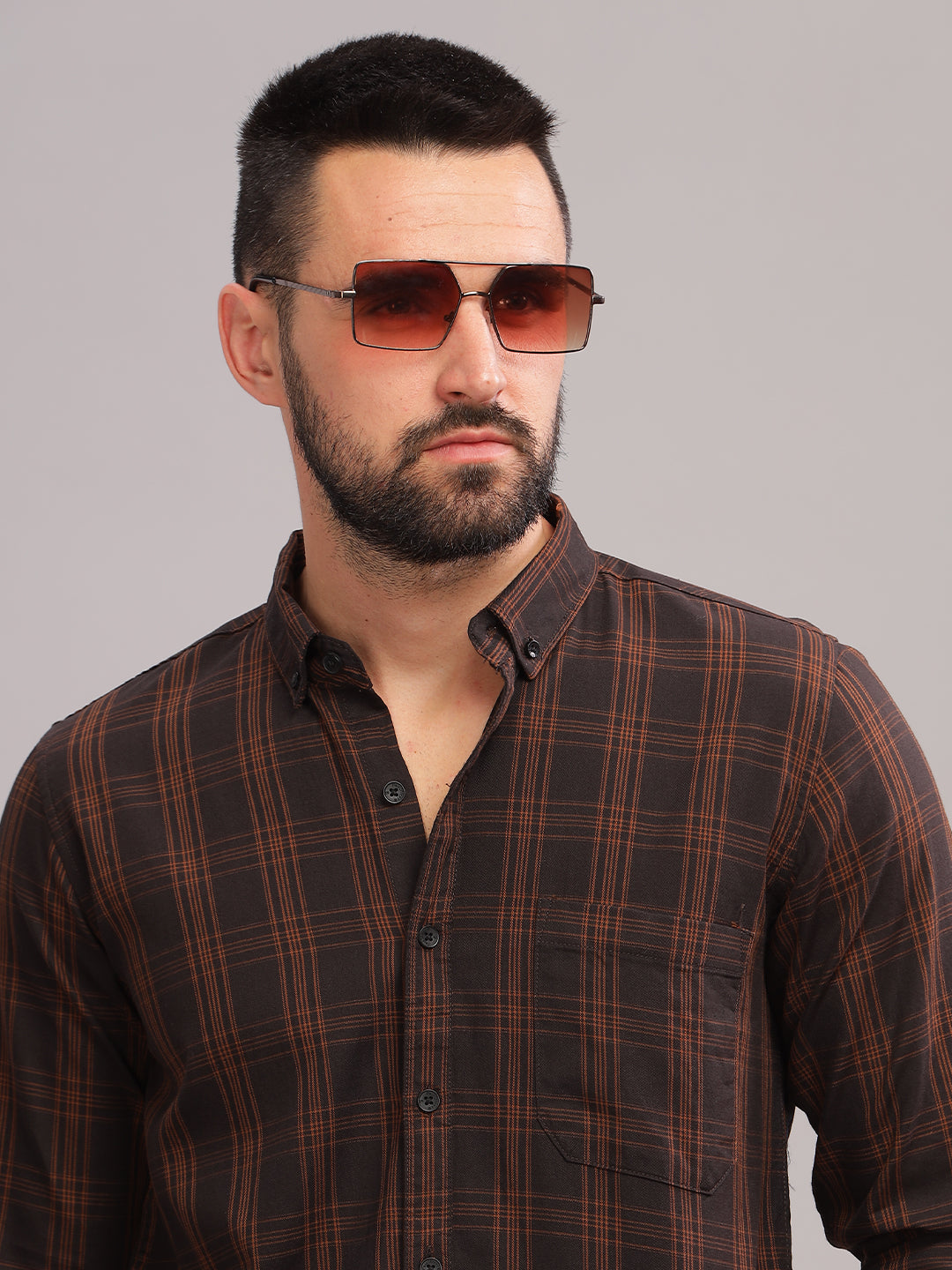 Yalta Brown Checks Shirt