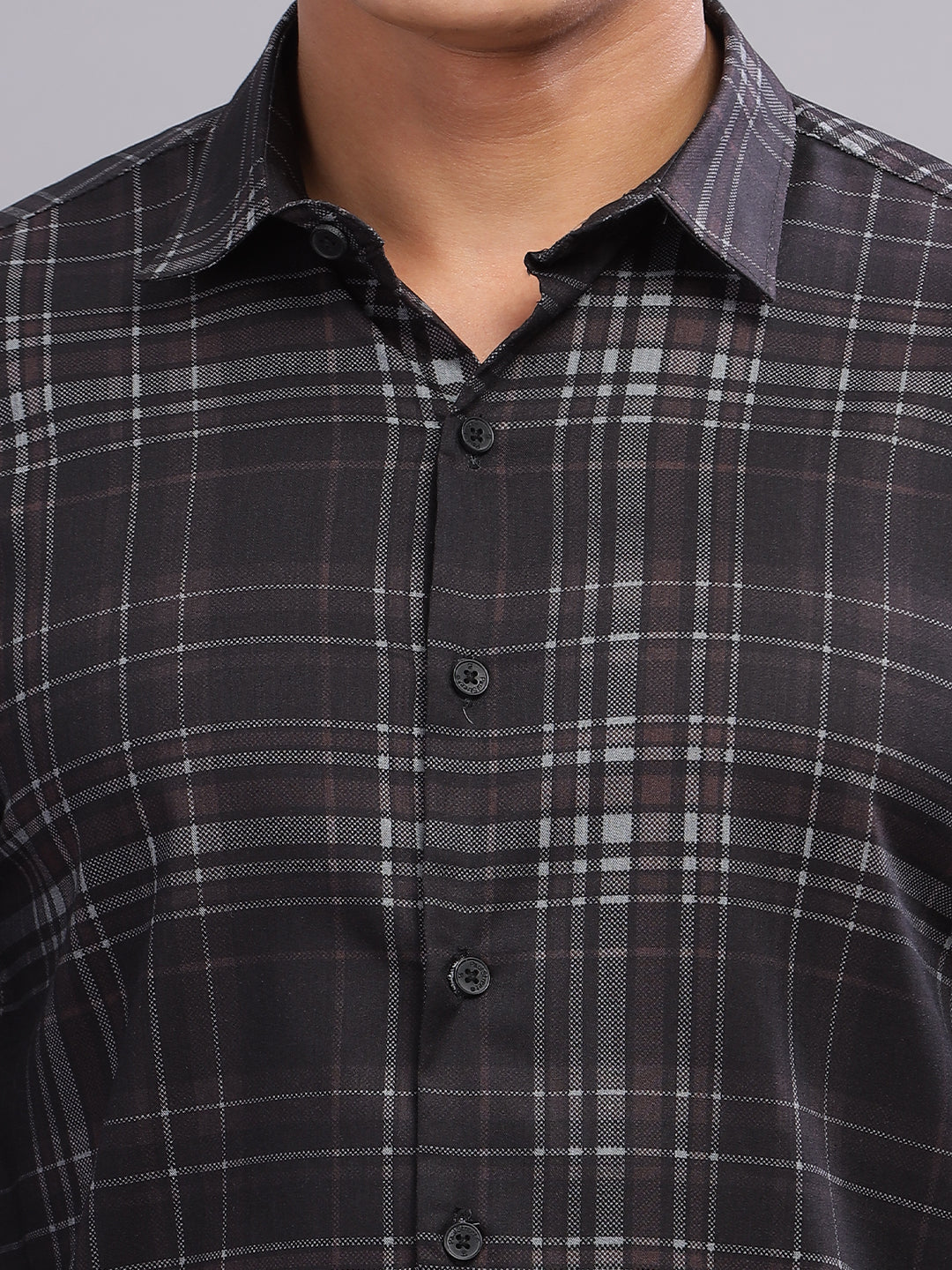 Crato Black-Brown Checks Shirt