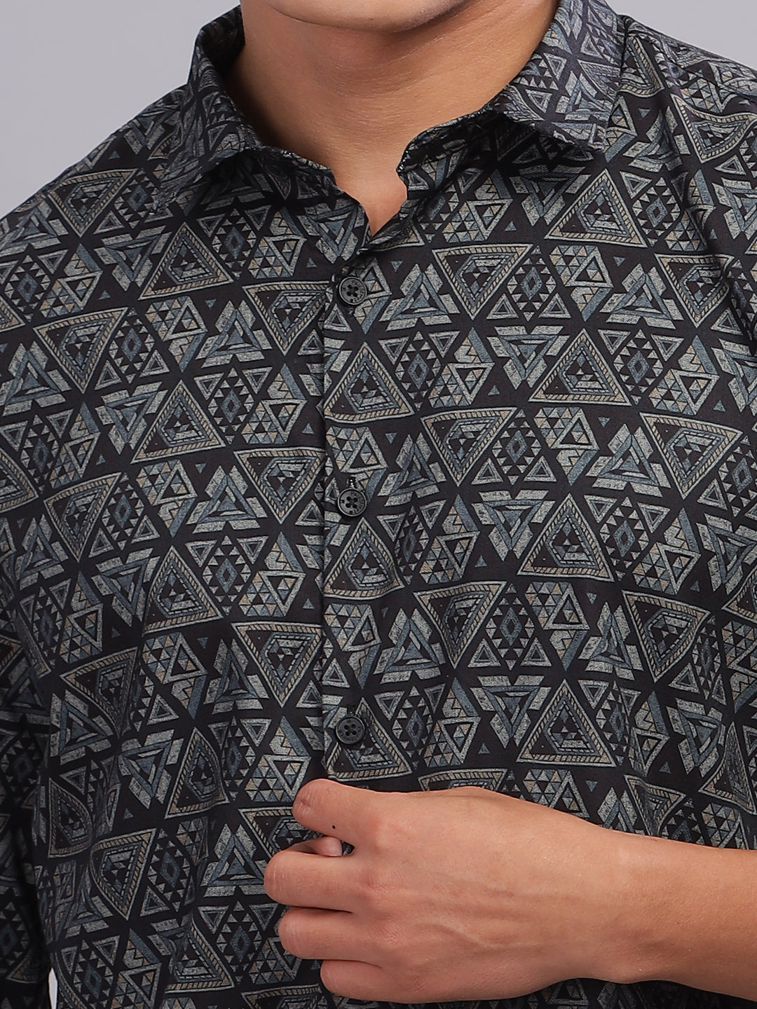 Cogan Black-Green Printed Shirt