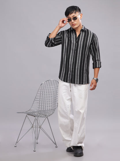 Fier Black Striped Shirt