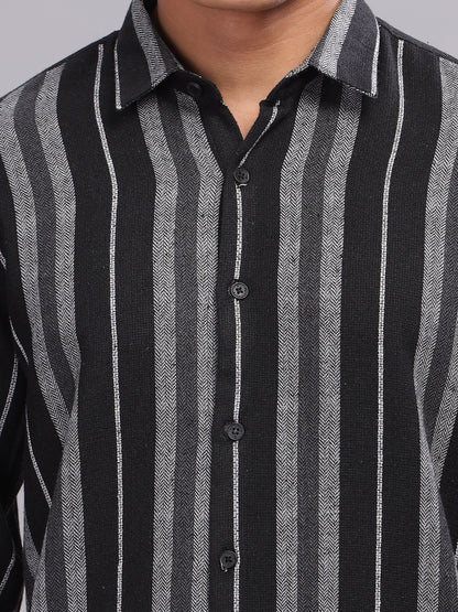 Fier Black Striped Shirt