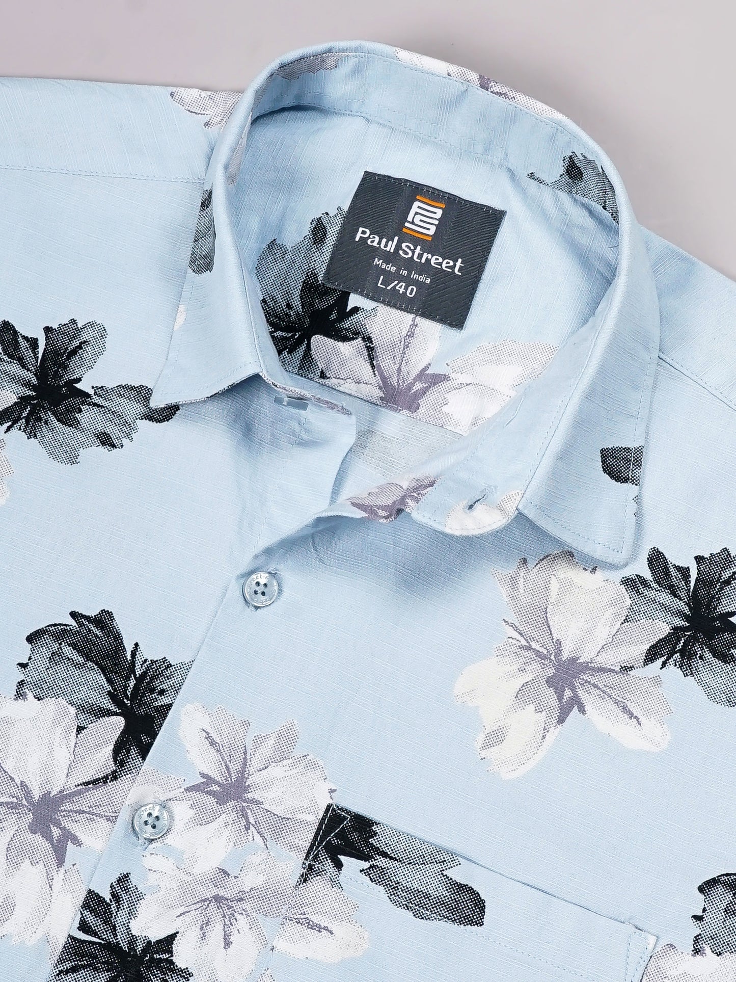 Purau Blue Floral Linen Shirt