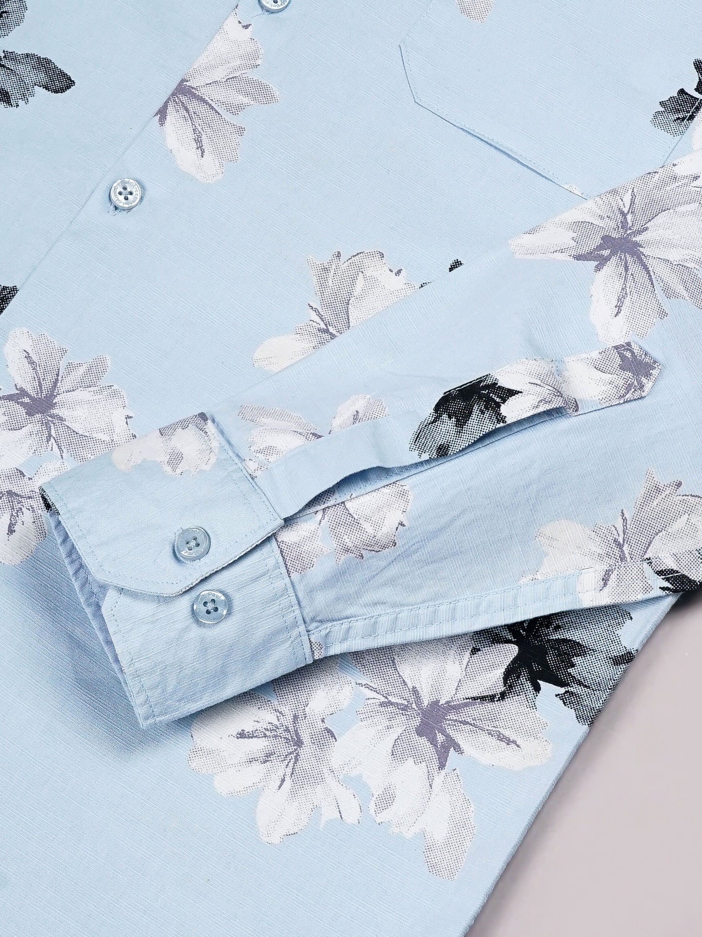 Purau Blue Floral Linen Shirt