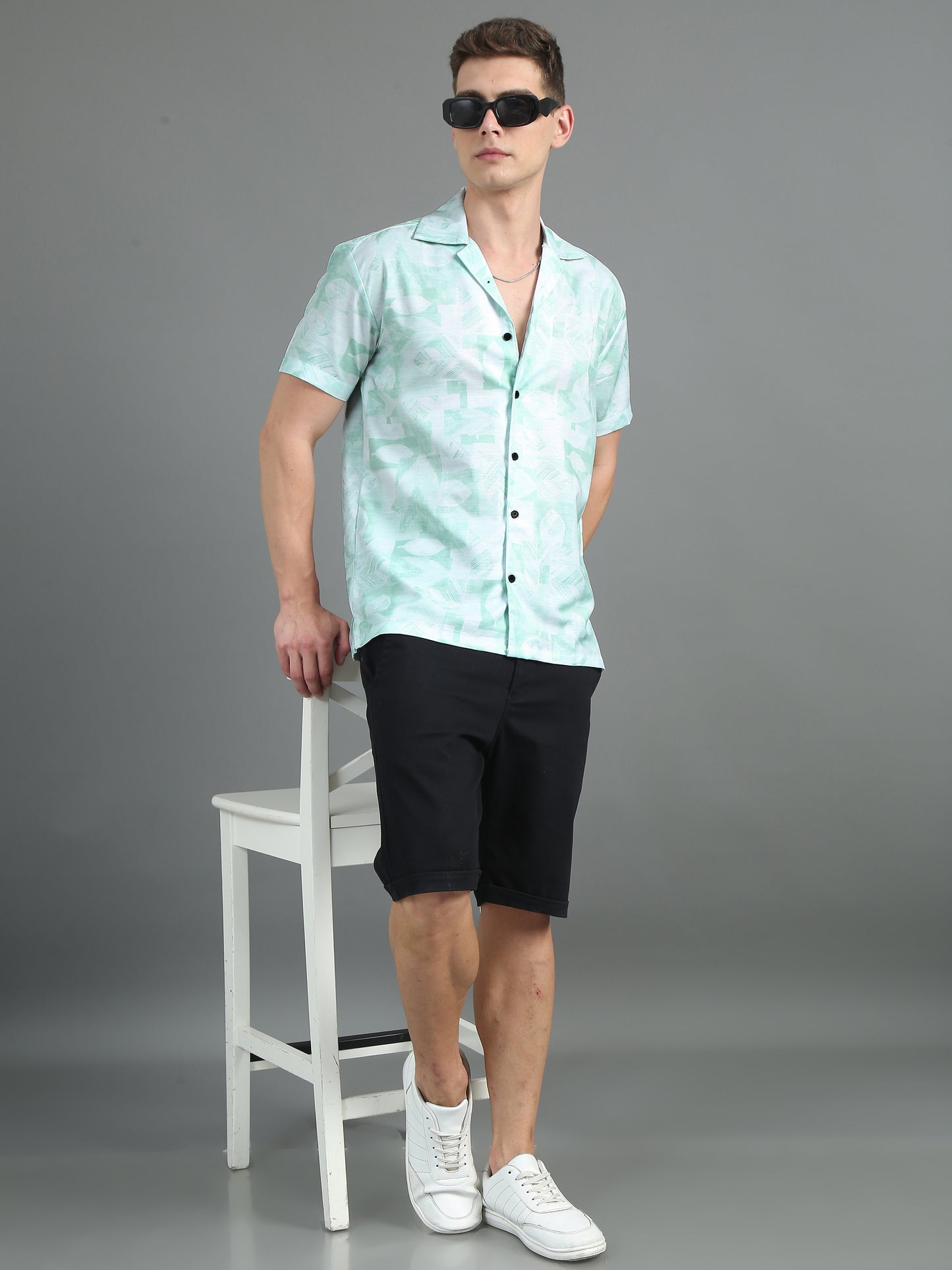 Serrate Green Floral Shirt