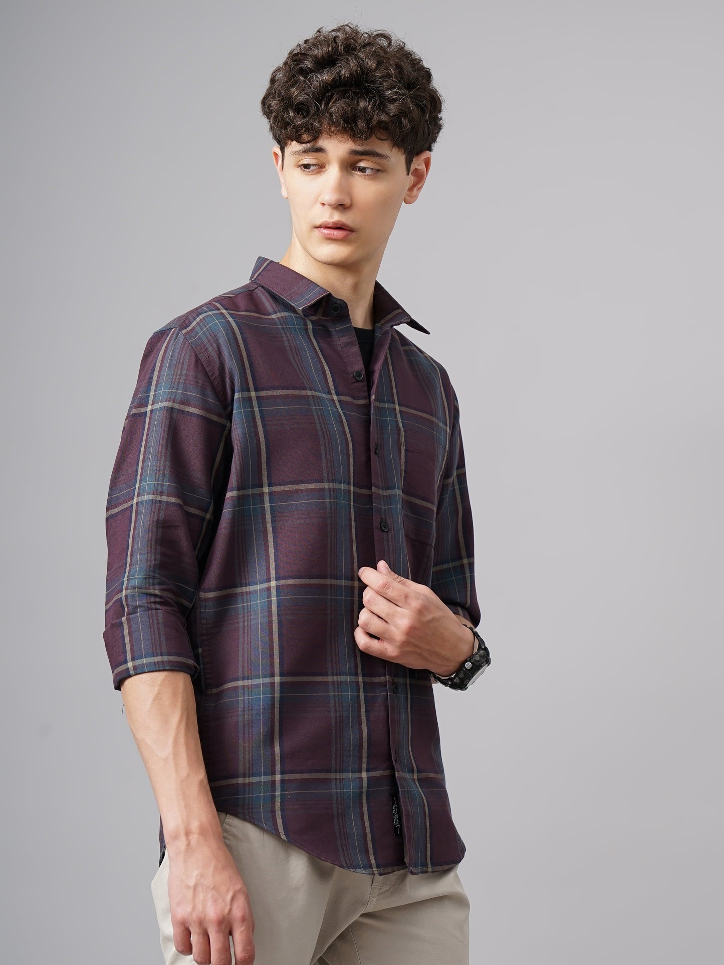 Kursk Maroon Checks Shirt