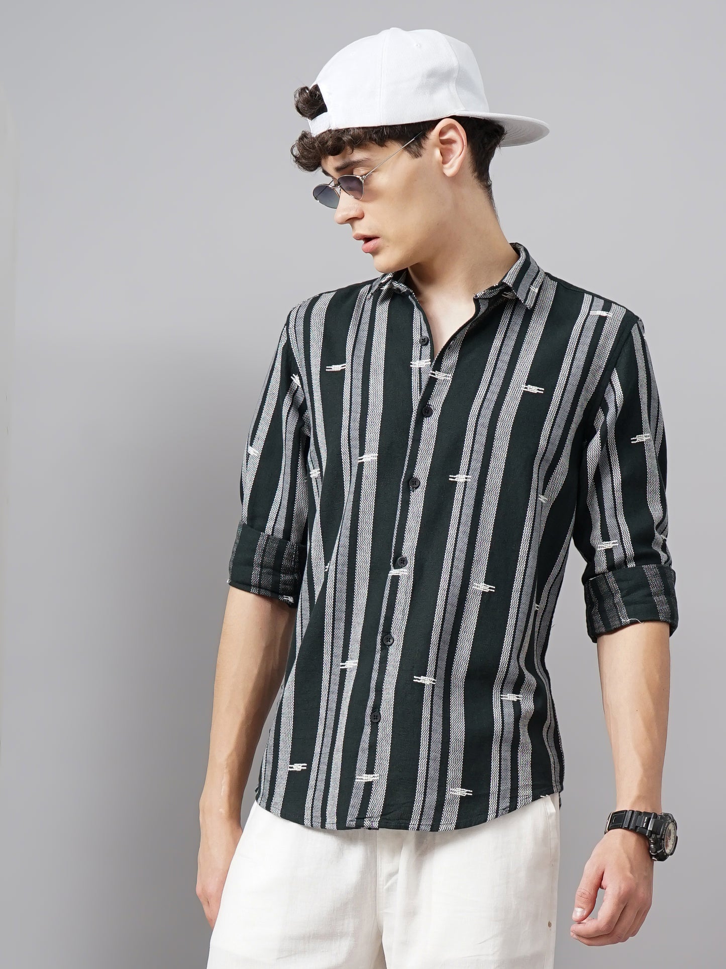 Luton Green Striped Shirt