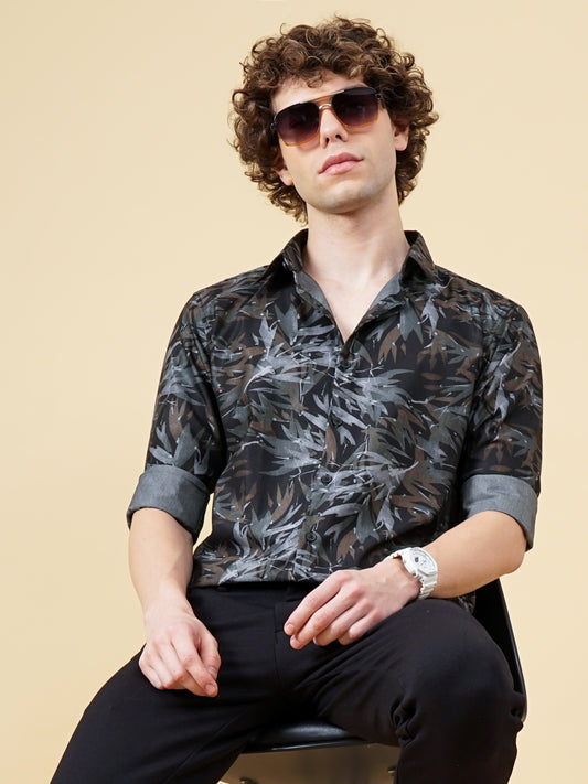 Pedate Black Floral Shirt