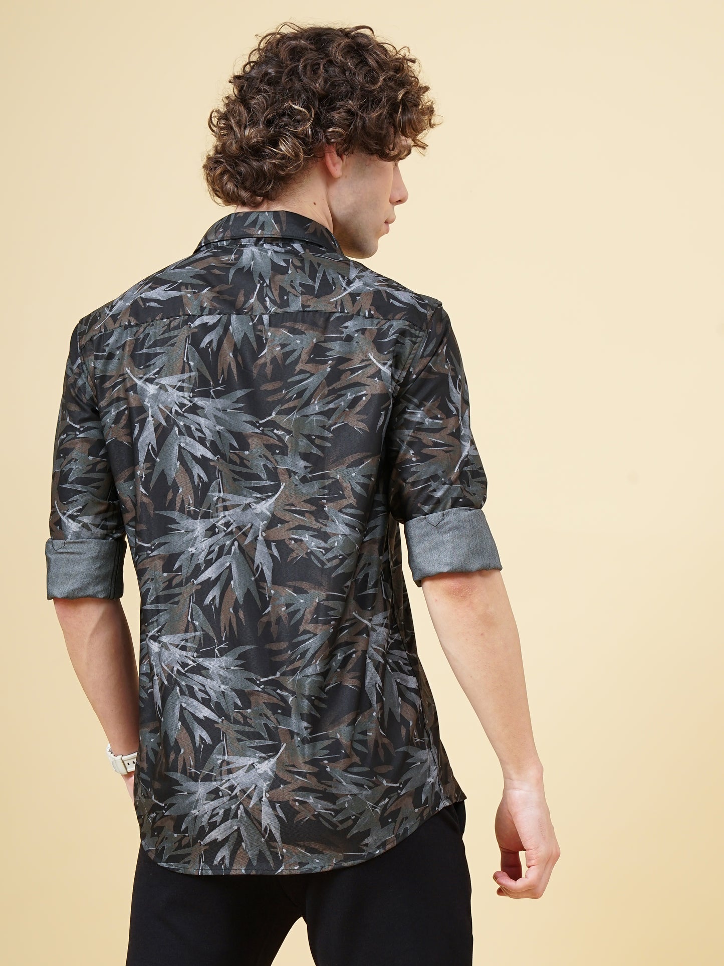 Pedate Black Floral Shirt