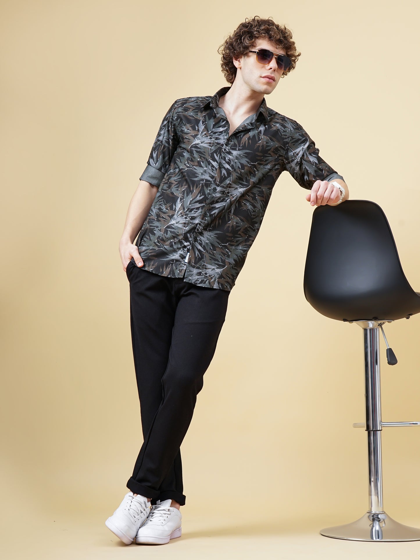 Pedate Black Floral Shirt