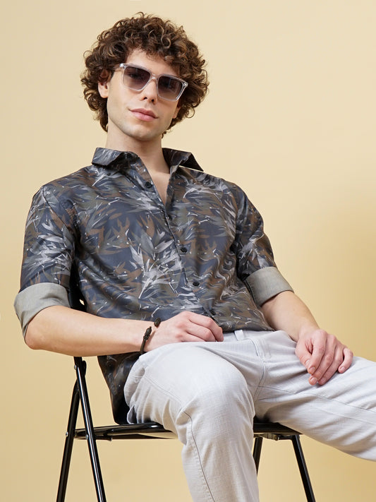 Pedate Olive Floral Shirt