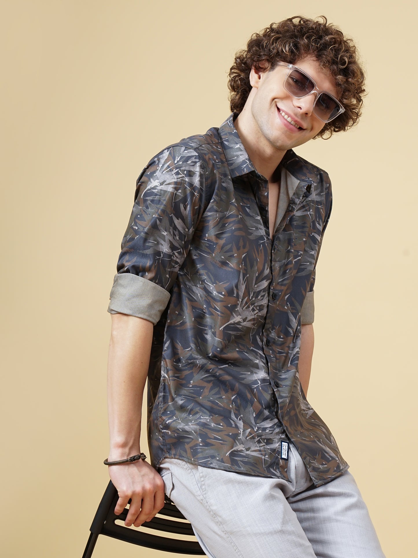 Pedate Olive Floral Shirt