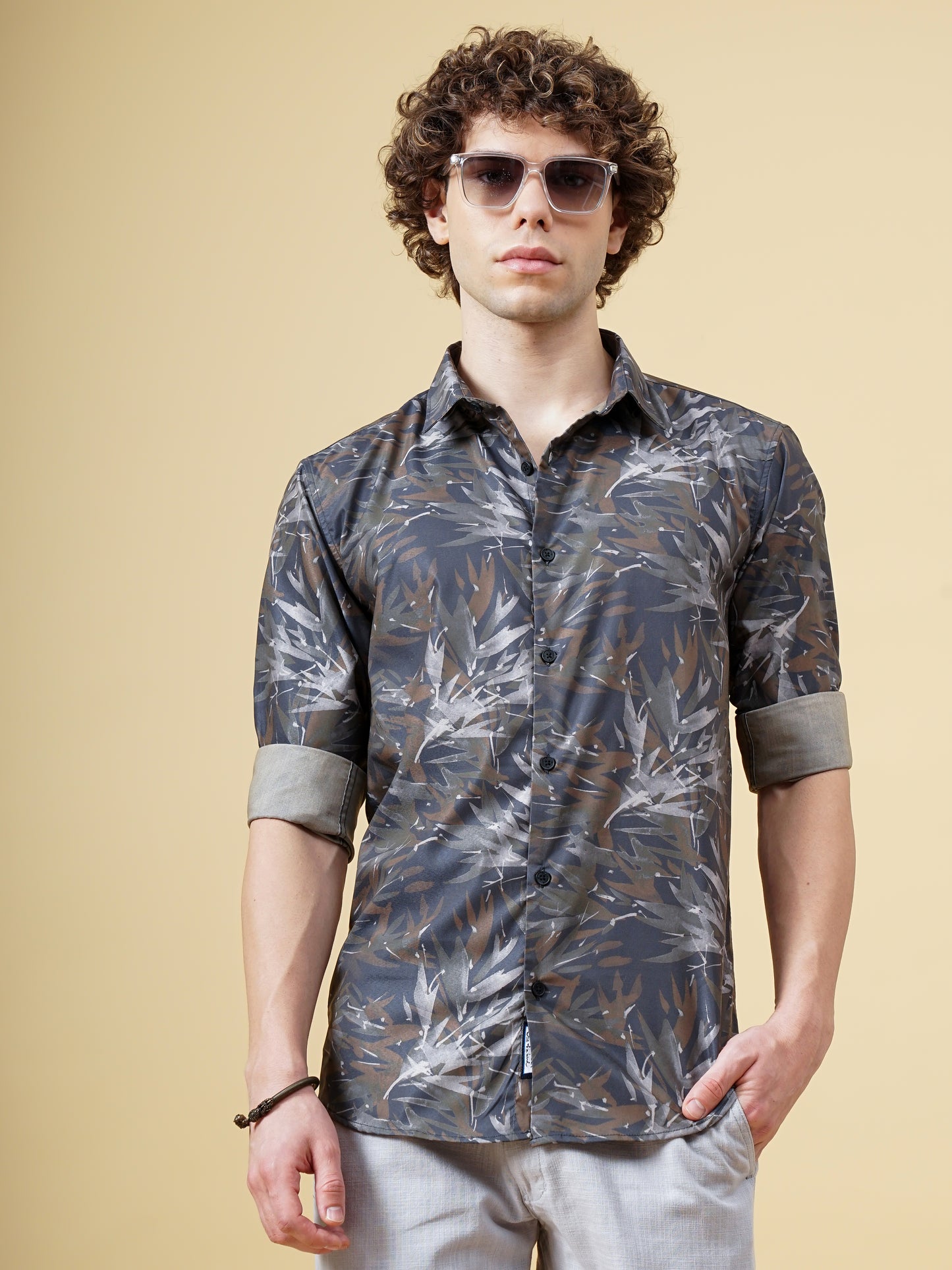 Pedate Olive Floral Shirt