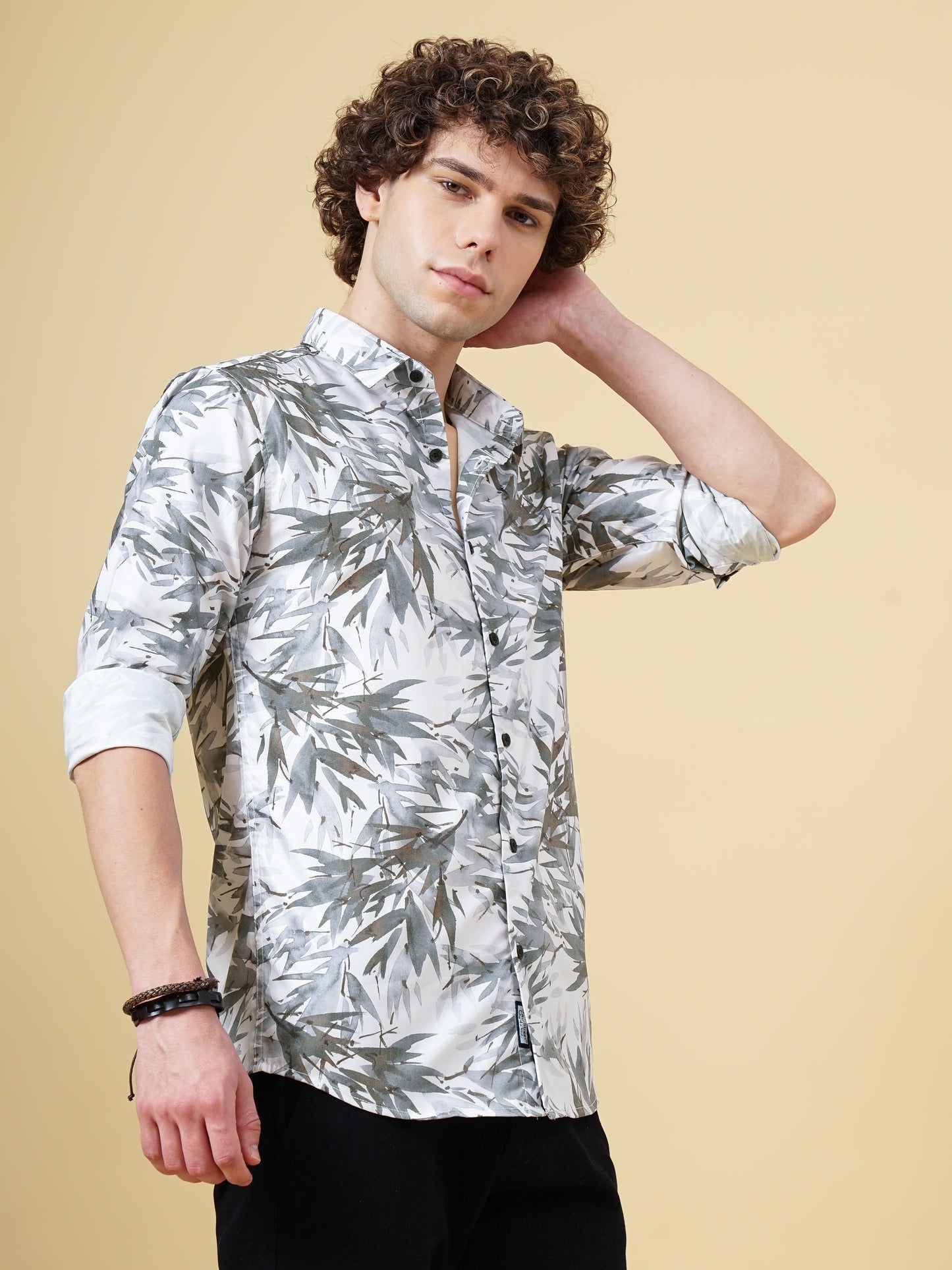 Pedate White Floral Shirt