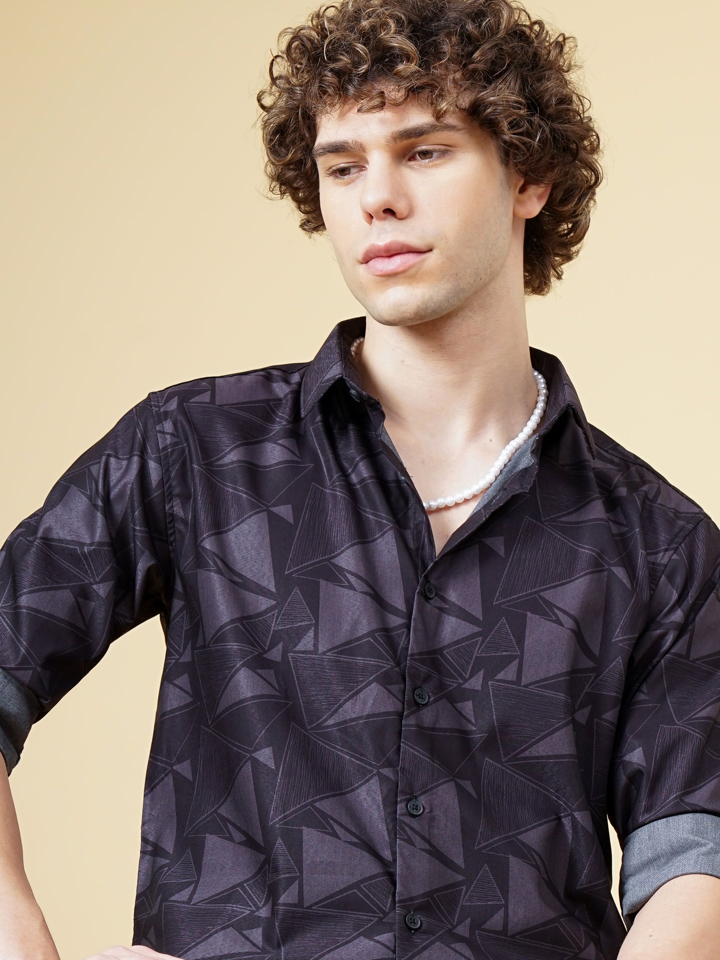 Astir Black Print Shirt