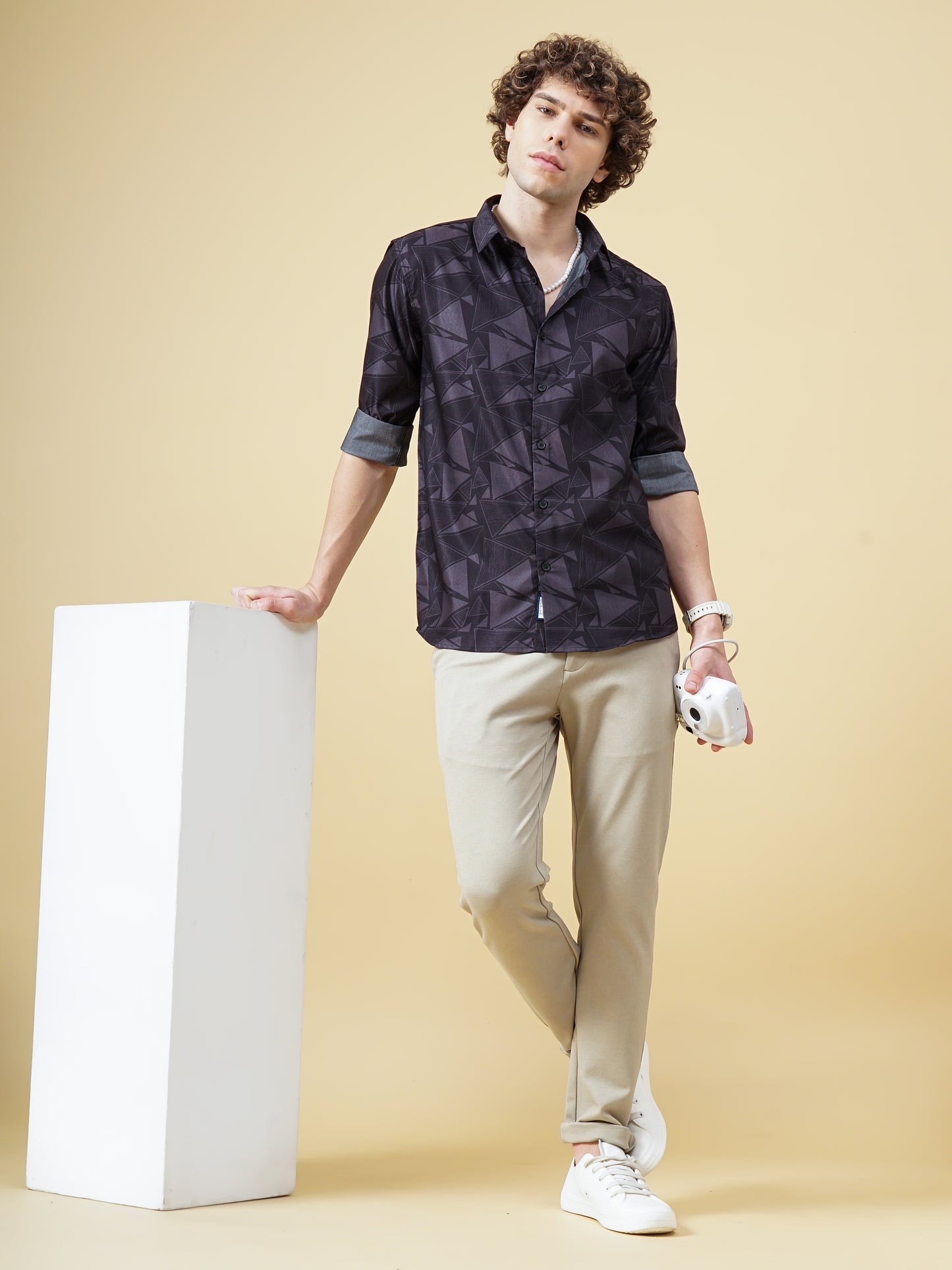 Astir Black Print Shirt