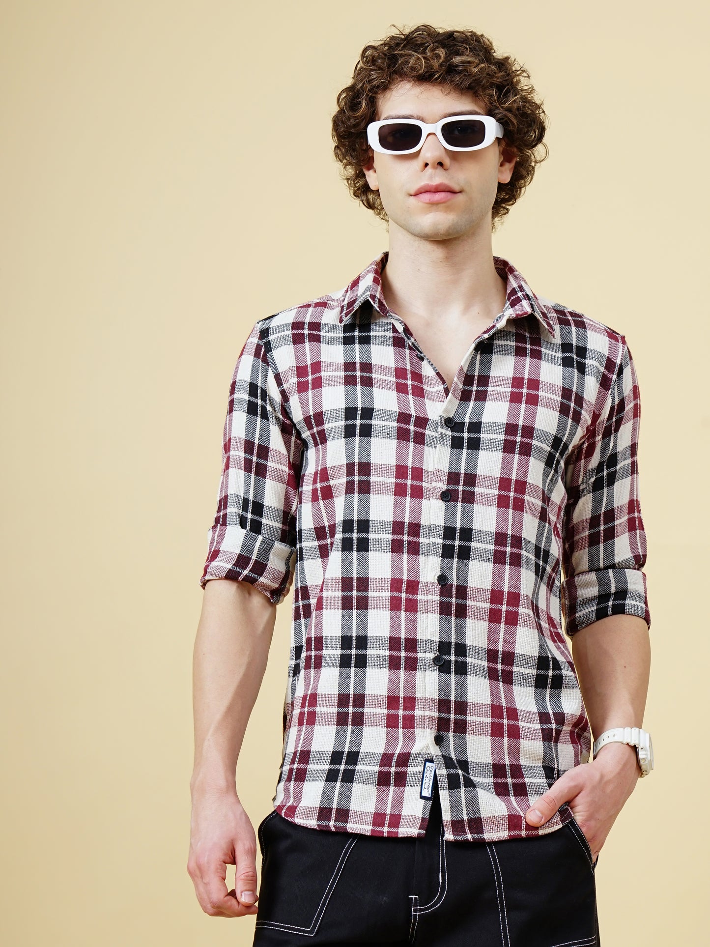 Provo Maroon Checks Shirt