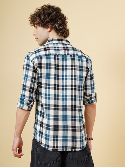 Provo Teal Checks Shirt