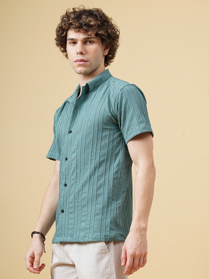 Strix Striped Green Shirt