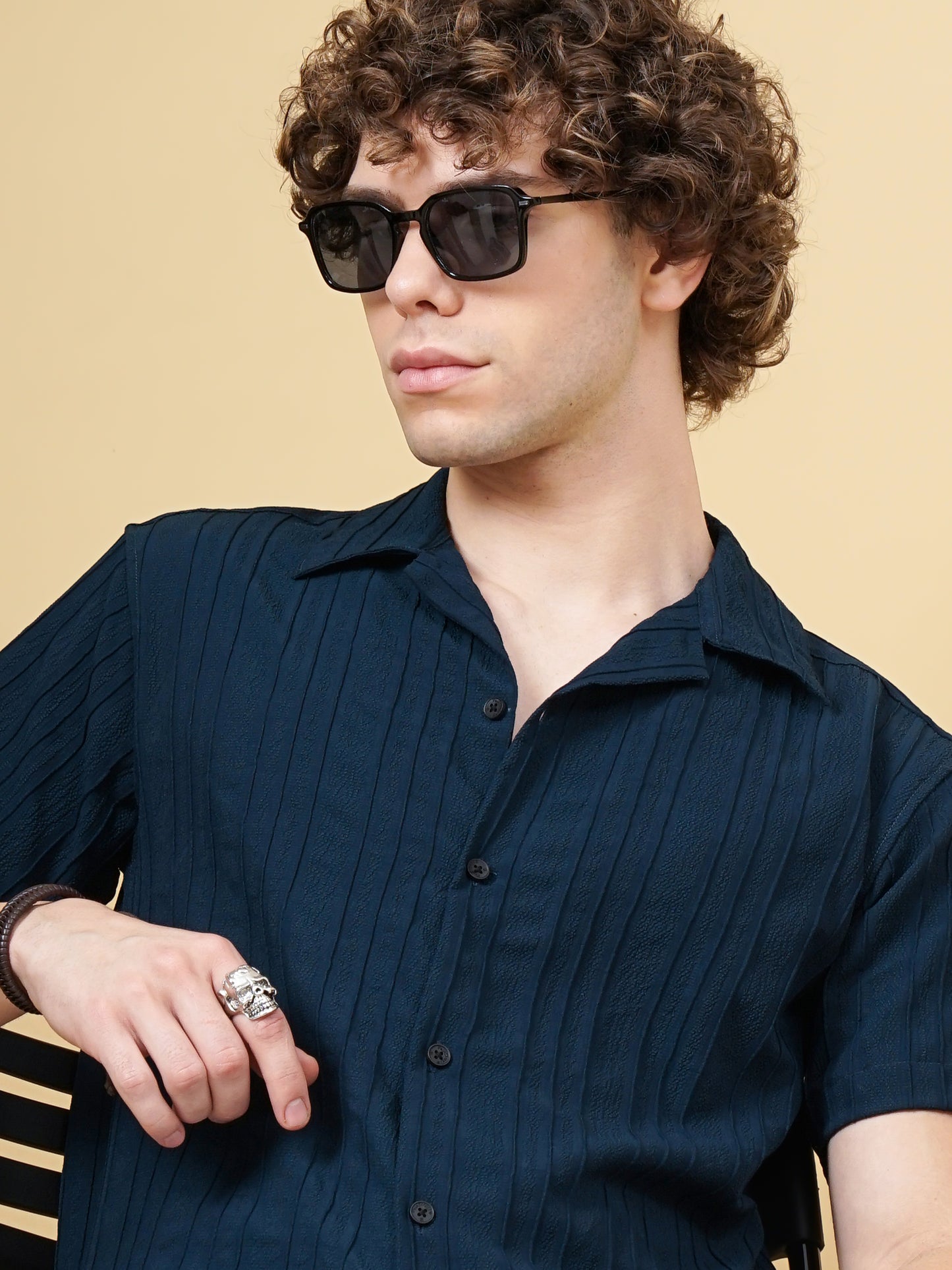 Strix Striped Teal Shirt