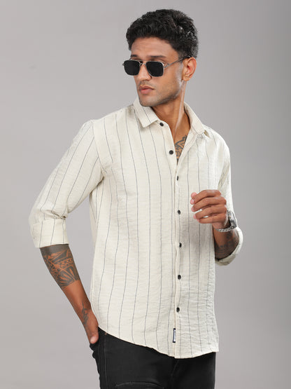 Linovite Striped Beige Shirt