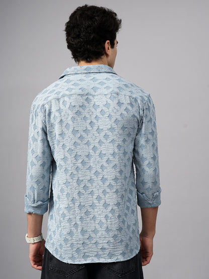 Furano Blue Self-Design Shirt