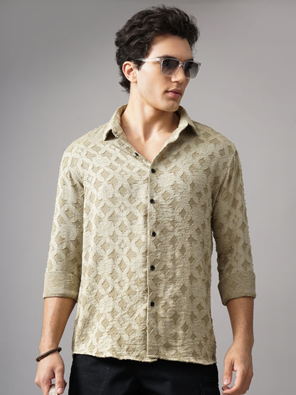 Furano Green Self-Design Shirt