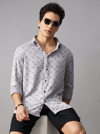 Furano Grey Self-Design Shirt