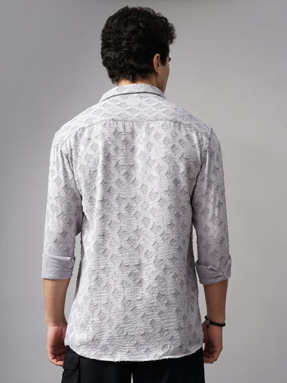 Furano Grey Self-Design Shirt