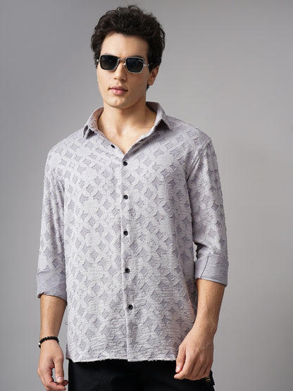 Furano Grey Self-Design Shirt