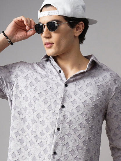 Furano Grey Self-Design Shirt