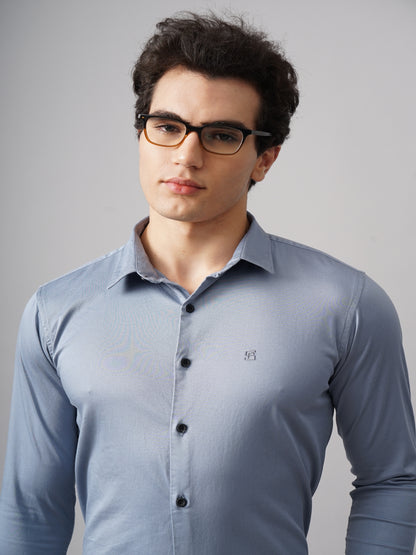 Refine Blue Solid Shirt