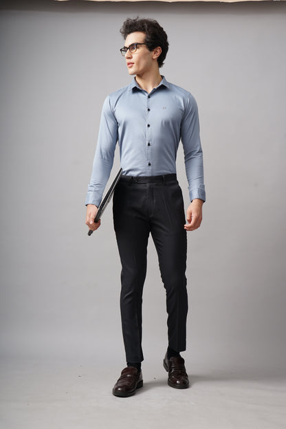 Refine Blue Solid Shirt