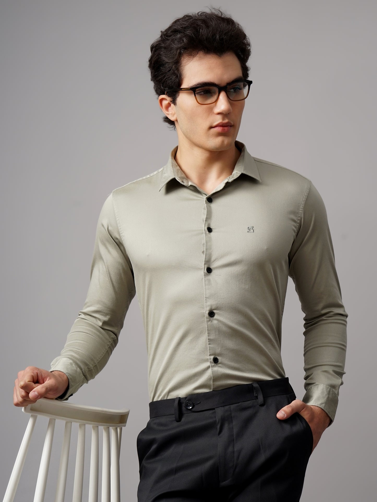 Refine Green Solid Shirt